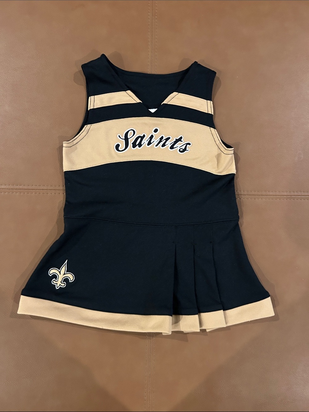 Saints Girls' Black and Gold Cheer Dress